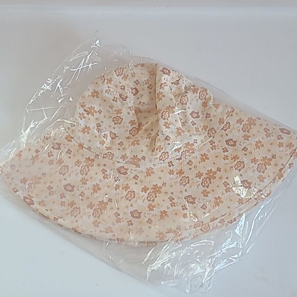 Lack of Color Summer Holiday Bucket Hat w/ Ties Floral Cream Peach Orange Sz S/M main image 7